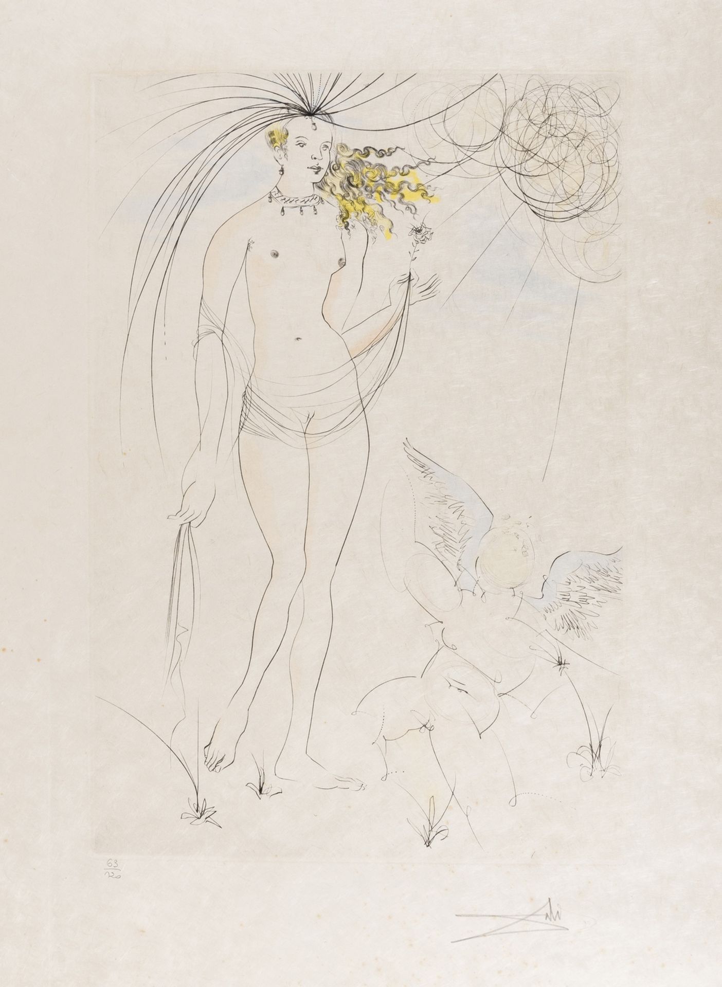 Salvador Dali (1904-1989) Venus et L'Amour (from Mythologie Nouvelle) (Field 1-8-D; M&L 483b)