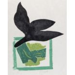 Geroges Braque (1882-1963) Oiseau Noir Sur Fond Vert (Vallier 181)