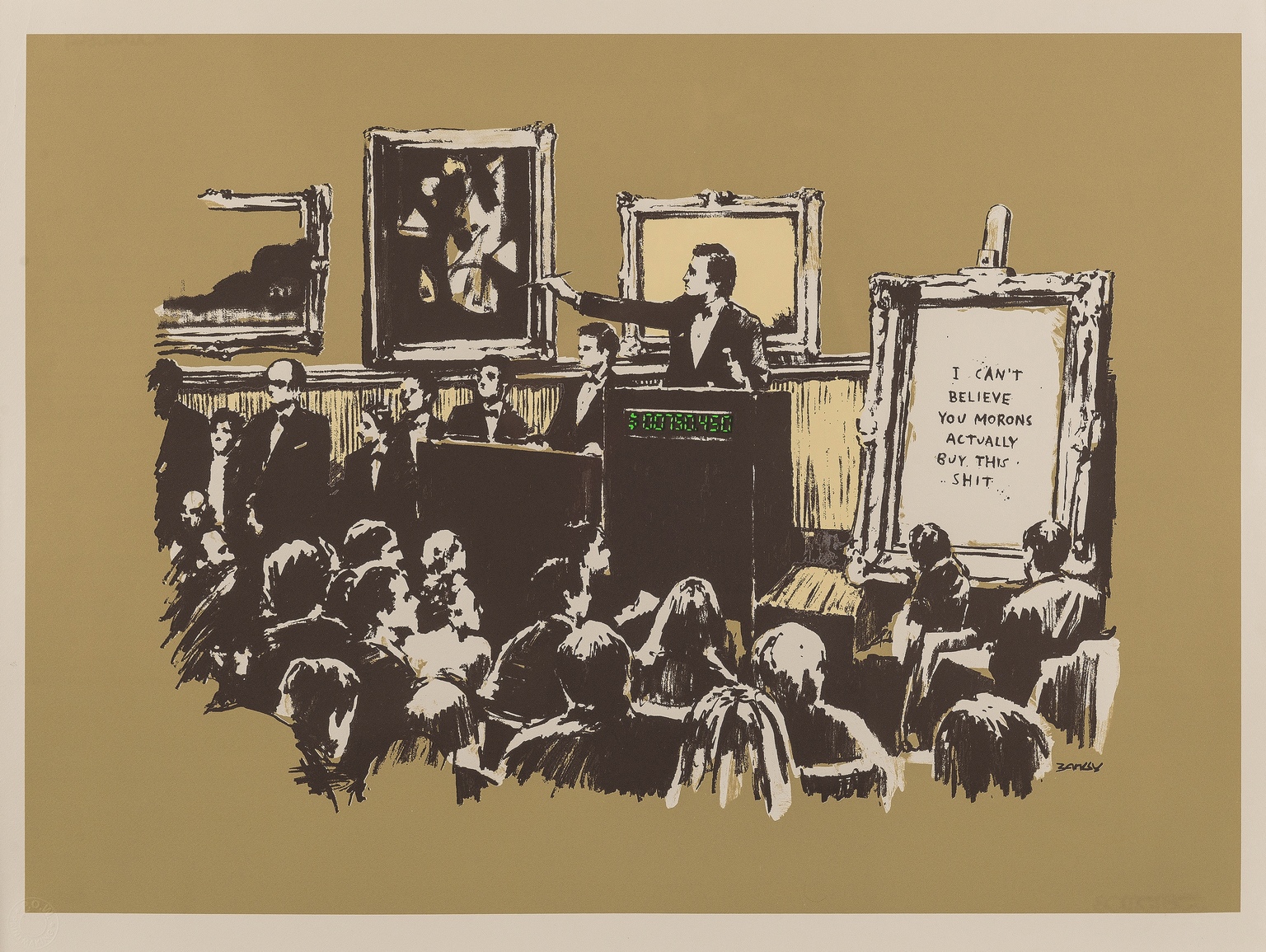 Banksy (b.1974) Morons (Sepia)