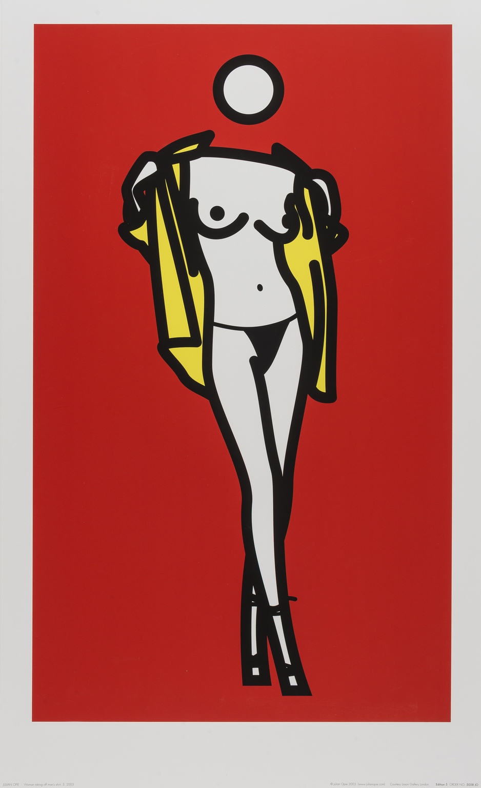 Opie (Julian) Woman taking off man's shirt (Cristea p.244), Screenprint in colours, 2003.