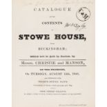 Decorative Arts.- Stowe.- [Sale Catalogue] Catalogue of the Contents of Stowe House, near …