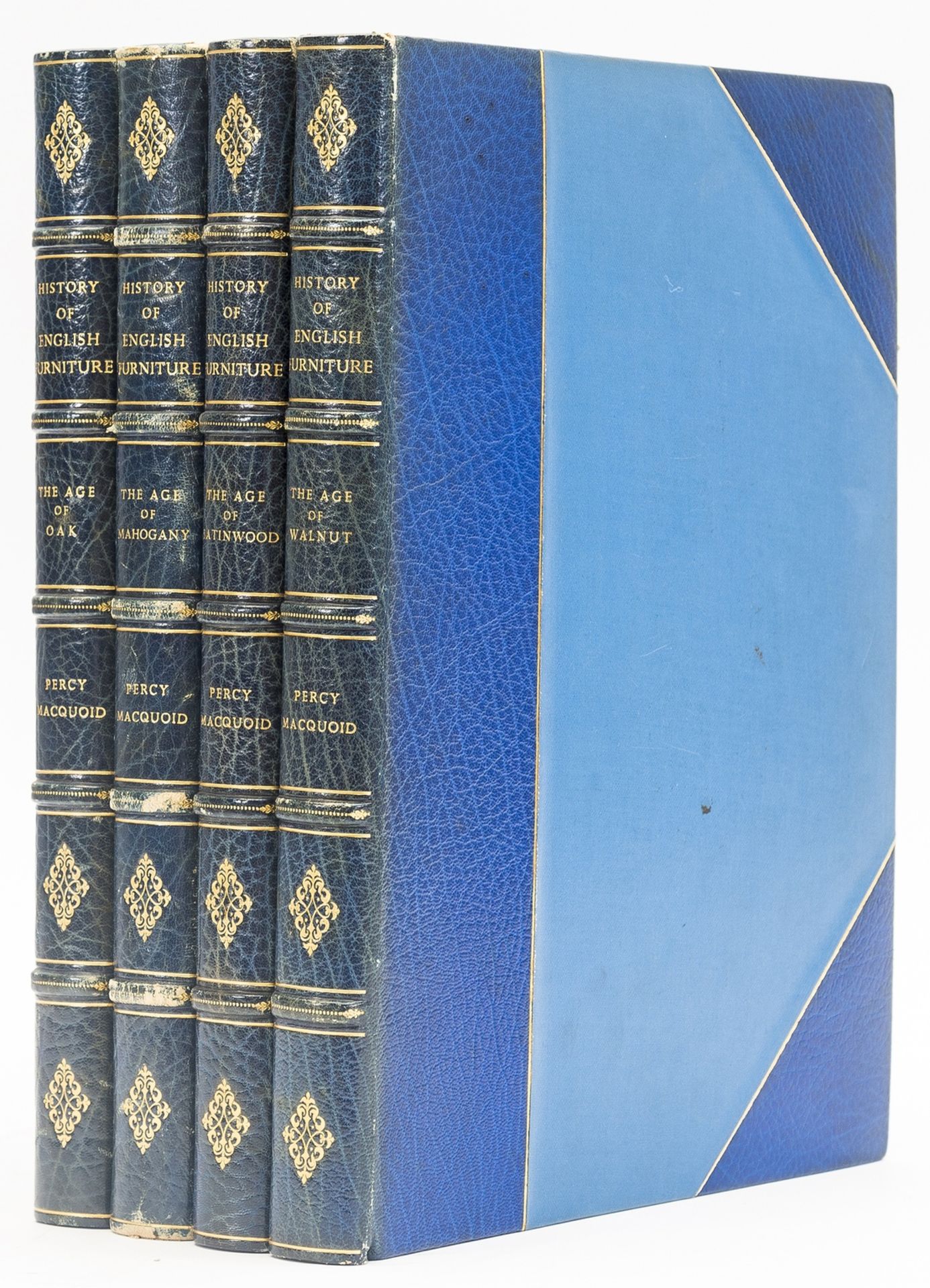 Furniture.- Macquoid (Percy) A History of English Furniture, 4 vol., bound in half blue morocco by …