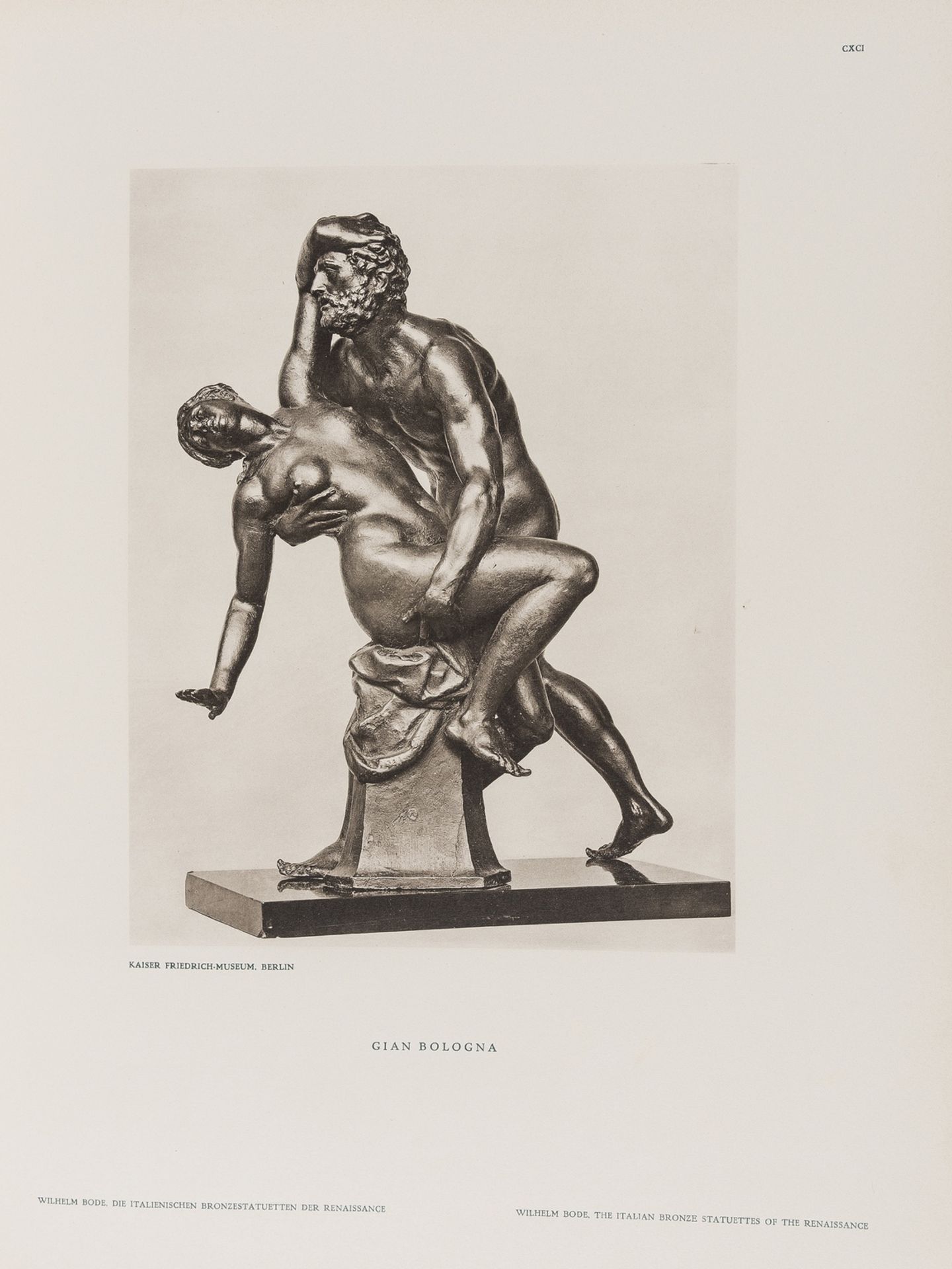 Fine Arts.- Bode (Dr. Wilhelm) Die Italienischen Bronzestatuetten der Renaissance, 3 vol., 264 …