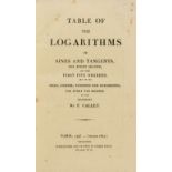 Babbage (Charles) Table of the logarithms of the natural numbers from 1 to 108000, fourth edition, …