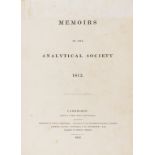 [Babbage (Charles) and John Herschel]. Memoirs of the Analytical Society 1813, first edition, …