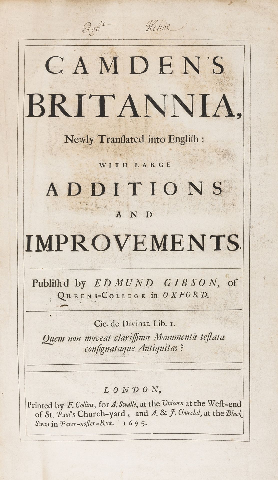 Britain.- Camden (William) Camden's Britannia, Newly Translatied into English ... by Edmind …