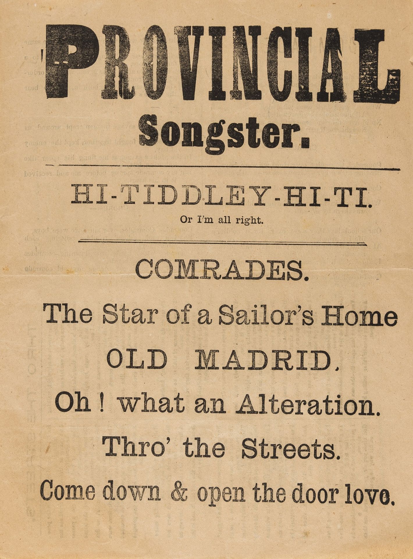 Broadside Ballads.- Provincial Songster, early 20th century. - Image 2 of 2