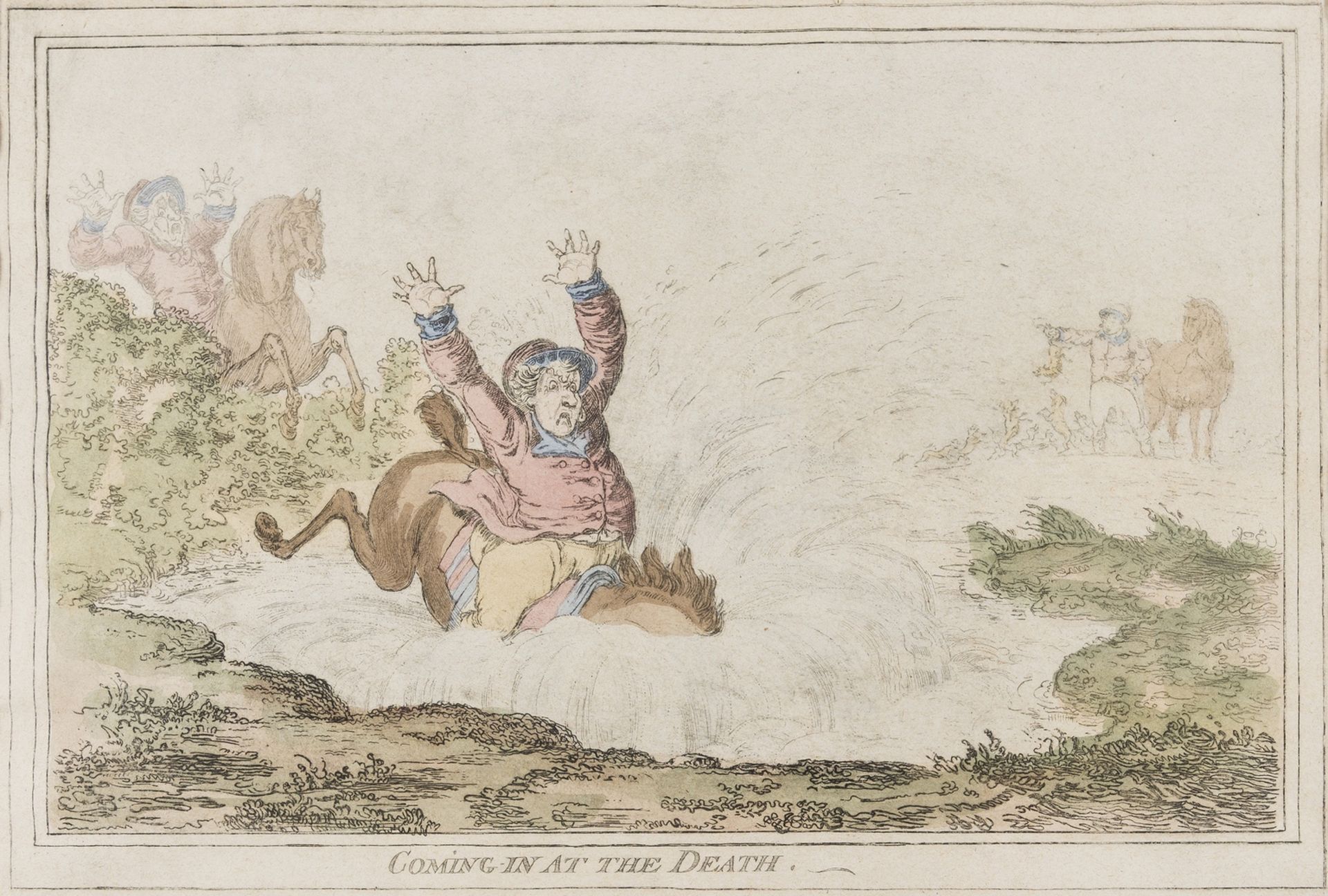 Hunting caricatures.- Gillray (James) Hounds finding; Hounds in full-cry; Coming in at the death; …