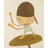 Yoshimoto Nara (b.1959) Marching On A Butterbur Leaf