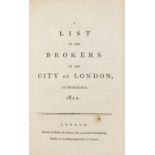 List (A) of the Brokers of the City of London, at Michaelmas 1812, Henry Fenwick, [1812].