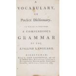 Baskerville.- Vocabulary (A), or pocket dictionary. To which is prefixed, a compendious grammar of …