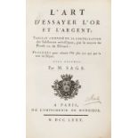 Gold & silver.- Sage (Balthazar George) L'art d'essayer l'or et argent, tableau compare de la …