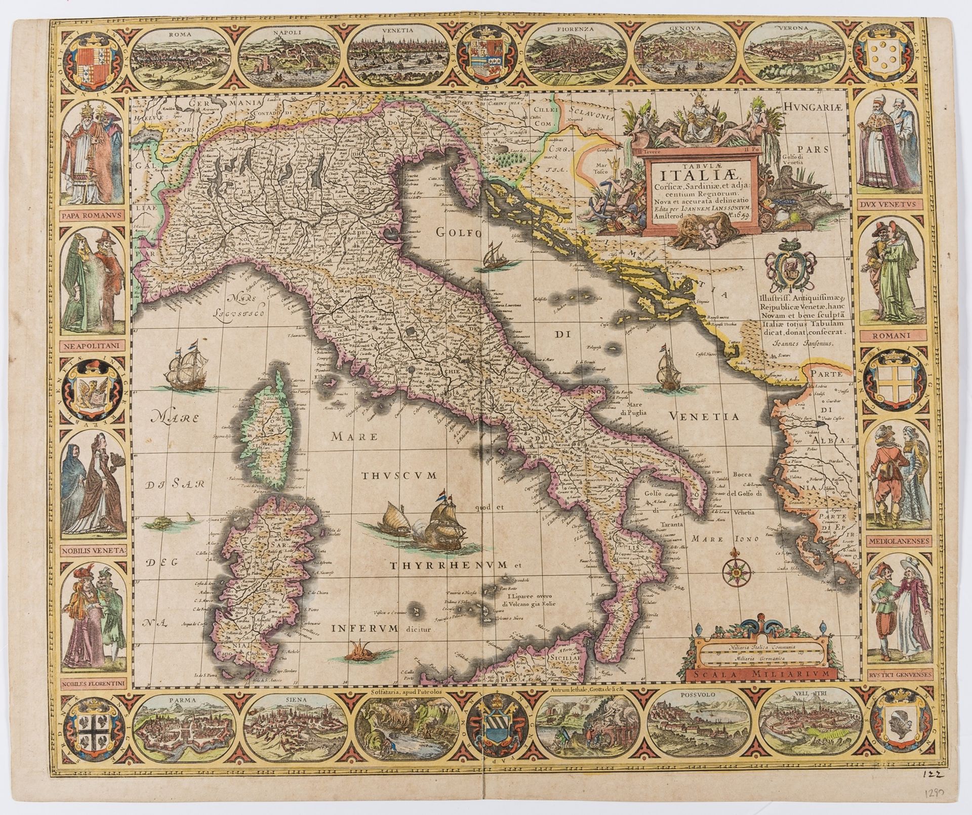 Italy.- Jansson (Jan) Tabulae Italiae, Corsicae, Sardiniae, et Adjacentium Regnorum. Nova et …