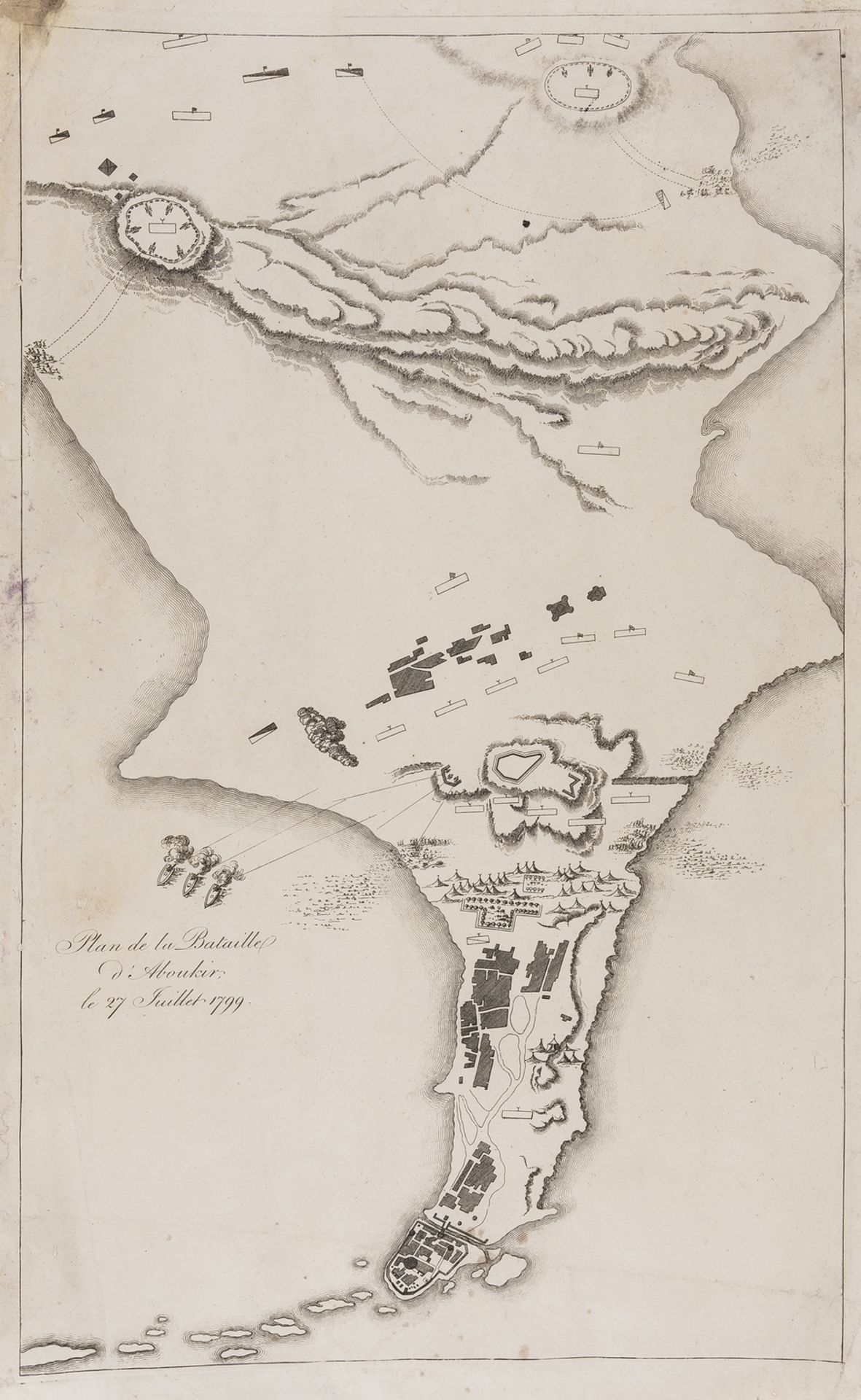 Africa.- Napoleon.- Denon (V.) Plan De La Bataille D'Aboukir, Le 27 Juillet 1799, 1807.