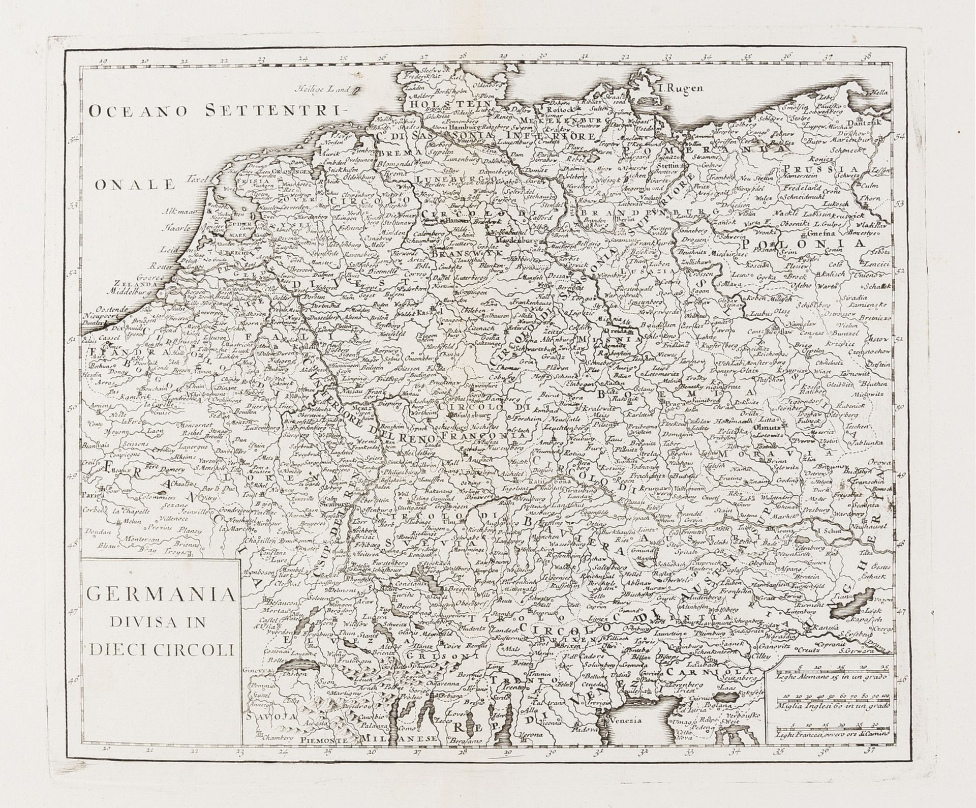 Germany.- Albrizzi (Giovanni Battista) & Isaac Tirion. Nine maps of Germany, [c. 1740] (9)