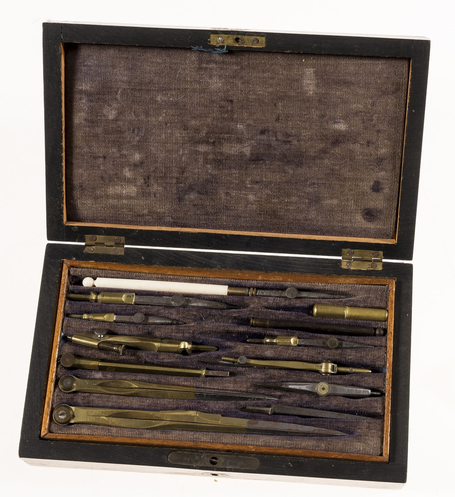 Cartographic Instruments.- Set of 13 map making and measuring tools, late 19th century; together …