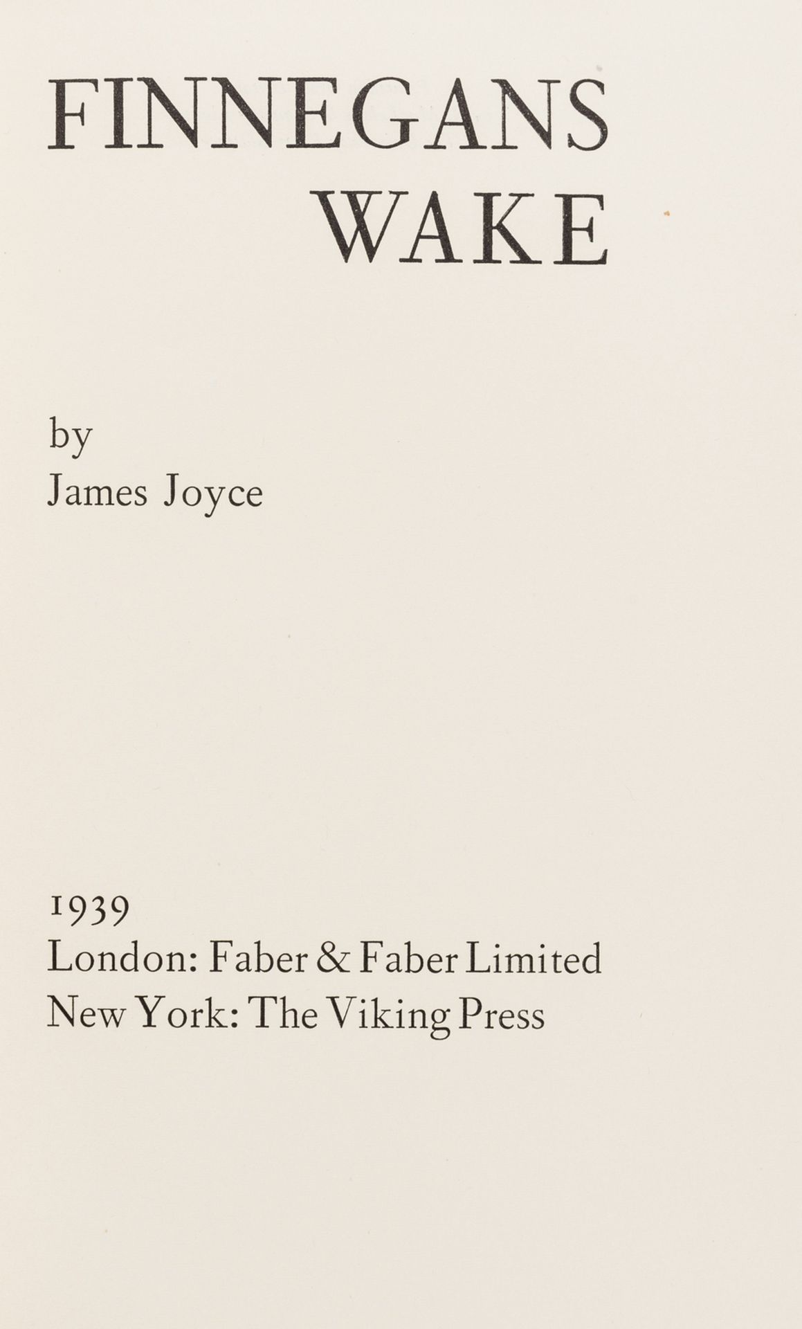 Joyce (James) Finnegan's Wake, one of 425 copies signed by the author, London and New York, 1939. - Image 3 of 3