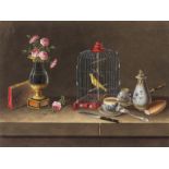 Feyerabend (Johann Rudolf, called Lelong, 1770-1814) Pair of Still Lifes: Tabletop with birdcage …