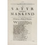 [Rochester (John Wilmot, 2nd Earl of)] A Satyr against Mankind, rare first edition, [London], no …