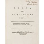 Brundish (John Jelliland) An Elegy on a Family-Tomb, first edition, presentation copy, Cambridge, …