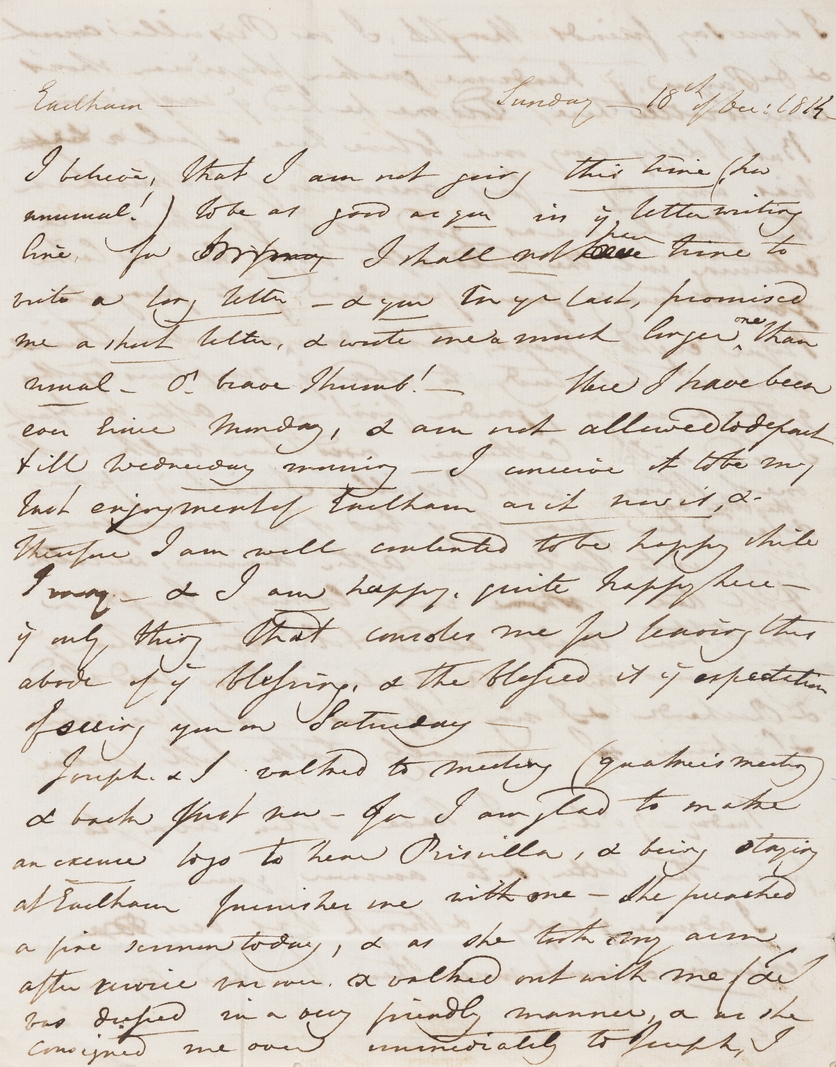 Opie (Amelia) 7 Autograph Letters signed, 1814 - 39, conversational letters to her cousin Thomas …