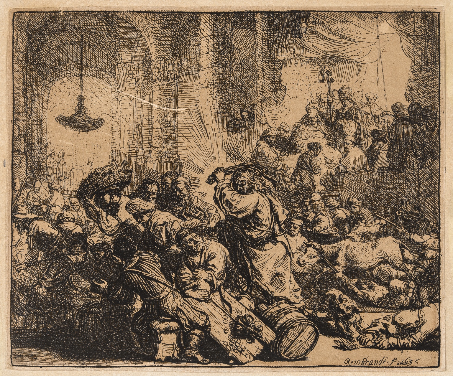 Rembrandt van Rijn (1606-1669) Christ driving the money changers from the temple