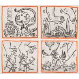 Keith Haring (1958-1990) Against All Odds, four plates