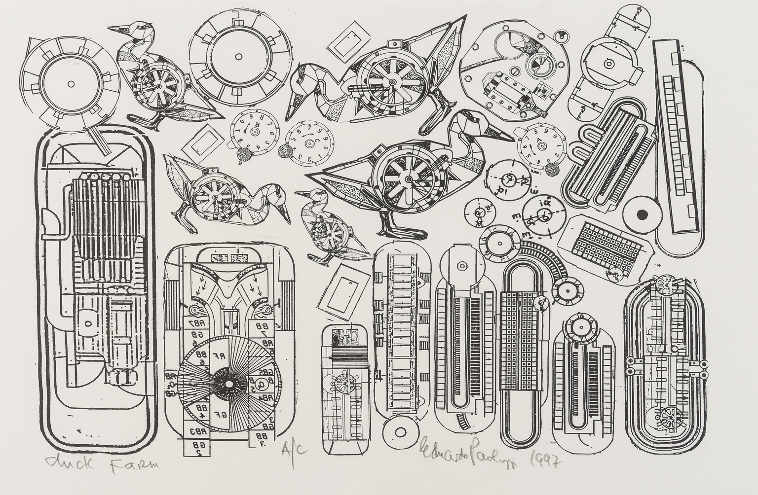 Eduardo Paolozzi (1924-2005) Untitled; Untitled (from the Duck Farm series)