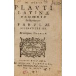 Plautus (Titus Maccius) Latinae comoediae (...) fabulae superstites XX, Leiden, Plantin, 1589; and …