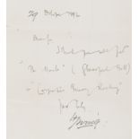 Stoker (Bram).- Irving (Sir Henry) Autograph Letter by Stoker and signed by "H Irving", Lyceum …