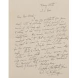 Kipling (John Lockwood) Autograph Letter signed to Mrs L Martin Wood, [1910], on the death of his …