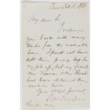 Emerson (Ralph Waldo) Autograph Letter signed to "My dear Sir", 1845, mentioning Henry Thoreau, "I …