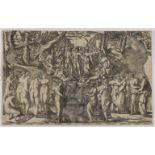 Old master prints.- Caraglio (Gian Jacopo) The Muses and the Pierides, after Rosso Fiorentino, [c. …