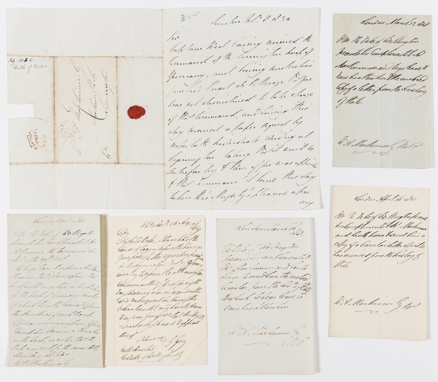 Wellington (Arthur Wellesley, first Duke of) 6 Autograph Letters signed to William Alexander … - Image 2 of 2