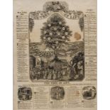 Religious broadsides.- Catnach (James) The Tree of Life; The Trial of Christ, [c. 1825] (2).