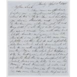 Trade & unemployment in Manchester.- Sallsworth (Richard) Autograph Letter signed to Sarah Green, …