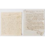 America.- Shelly (T.) Autograph Letter signed to James Wallase, 1842, from a disgruntled …