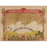 Circus.- Famille Permane.- Marvellous Midgets, lithograph poster, [c. 1900].