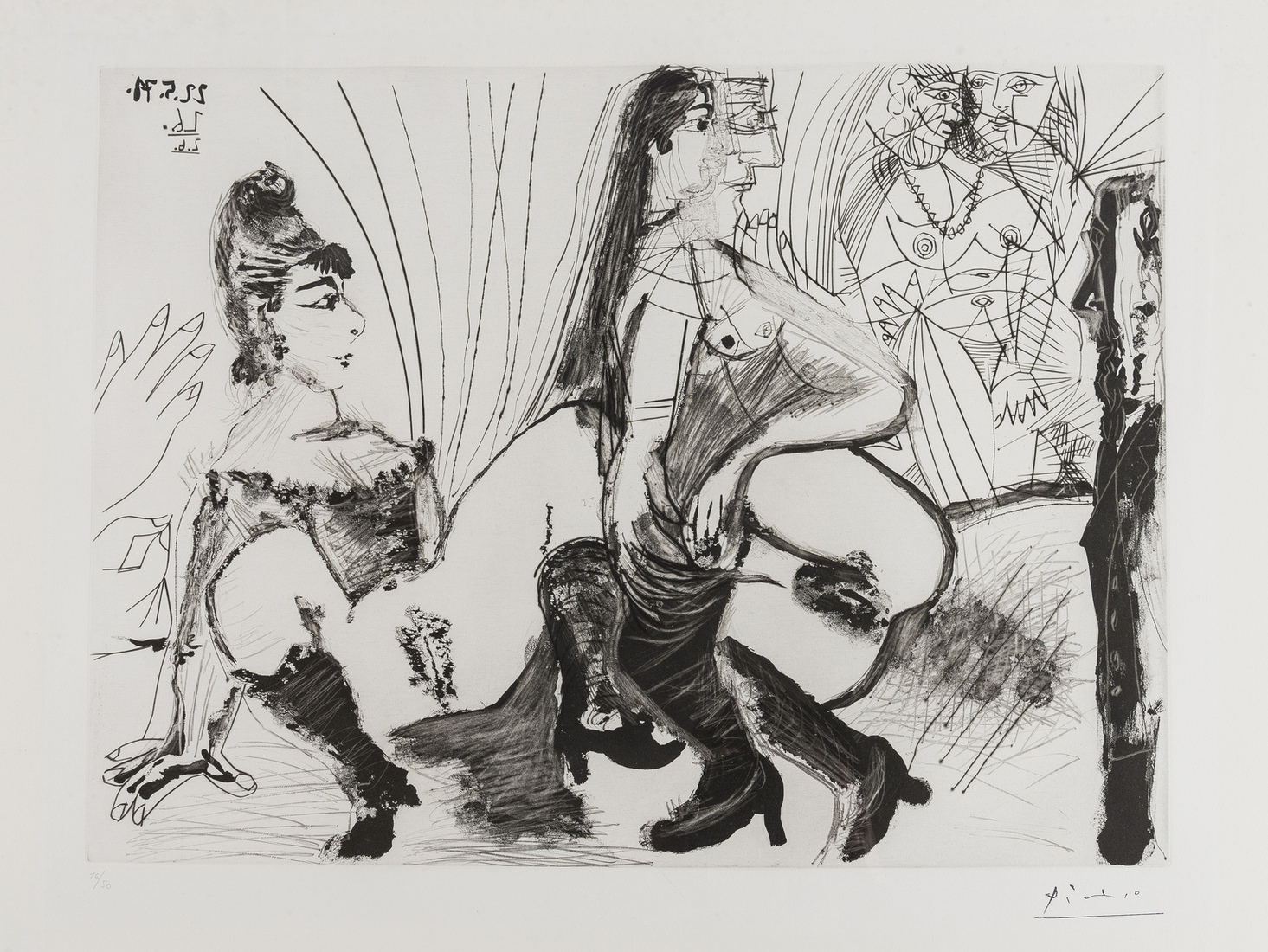 Pablo Picasso (1881-1973) Degas paie et s,en va filles ne sont pas tendre (Bloch 1988)