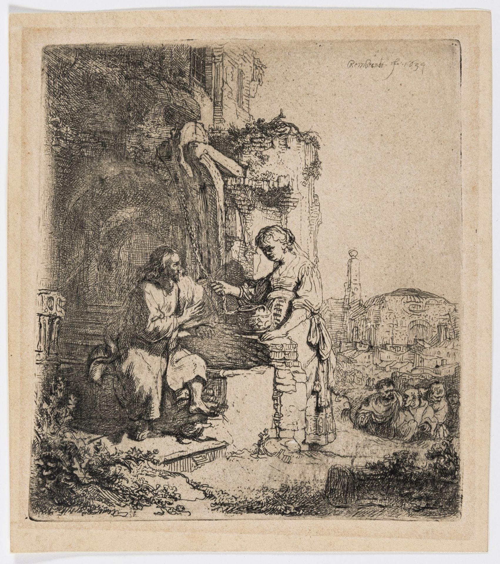 Rembrandt van Rijn (1606-1669) Christ and the Woman of Samaria: among Ruins