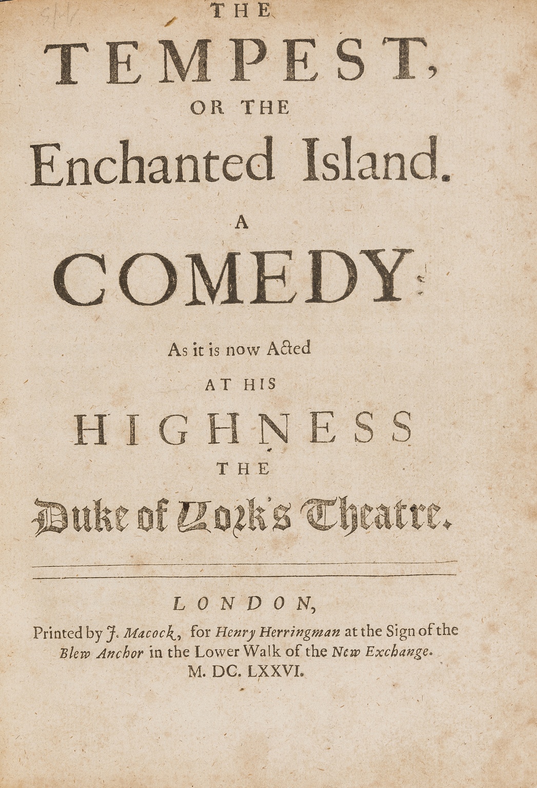 Shakespeare (William).- Dryden (John) and Sir William Davenant. The Tempest, or the Enchanted …