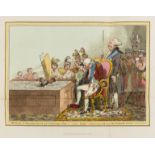 Gillray (James) The Caricatures of Gillray, bound from the parts, 74 hand-coloured etchings on 71 …