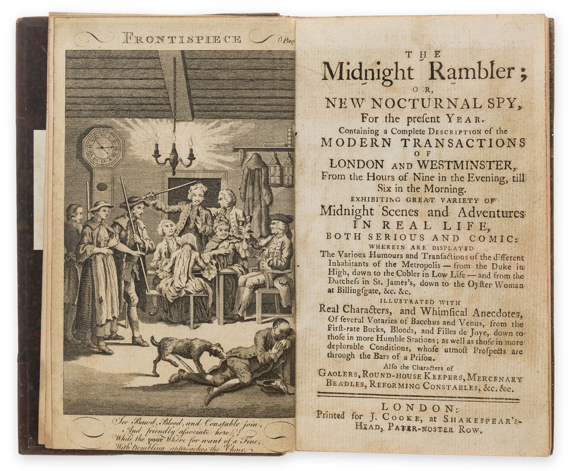 London Nightlife.- Midnight Rambler (The); or, New Nocturnal Spy..., first edition, engraved …