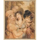 The Sheridan Sisters, or "Three Graces.- English School (19th century) Portrait of Three Women, …