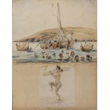 Voyages.- Lowther (Rear Admiral Marcus, 1820-1908) An album of 166 original watercolours and …