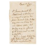 Jenner (Edward, surgeon and pioneer of smallpox vaccination) Autograph Letter third person to Mr …