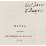 Jenner (Edward).- Salisbury (William) Hints addressed to Proprietors of Orchards..., Edward …