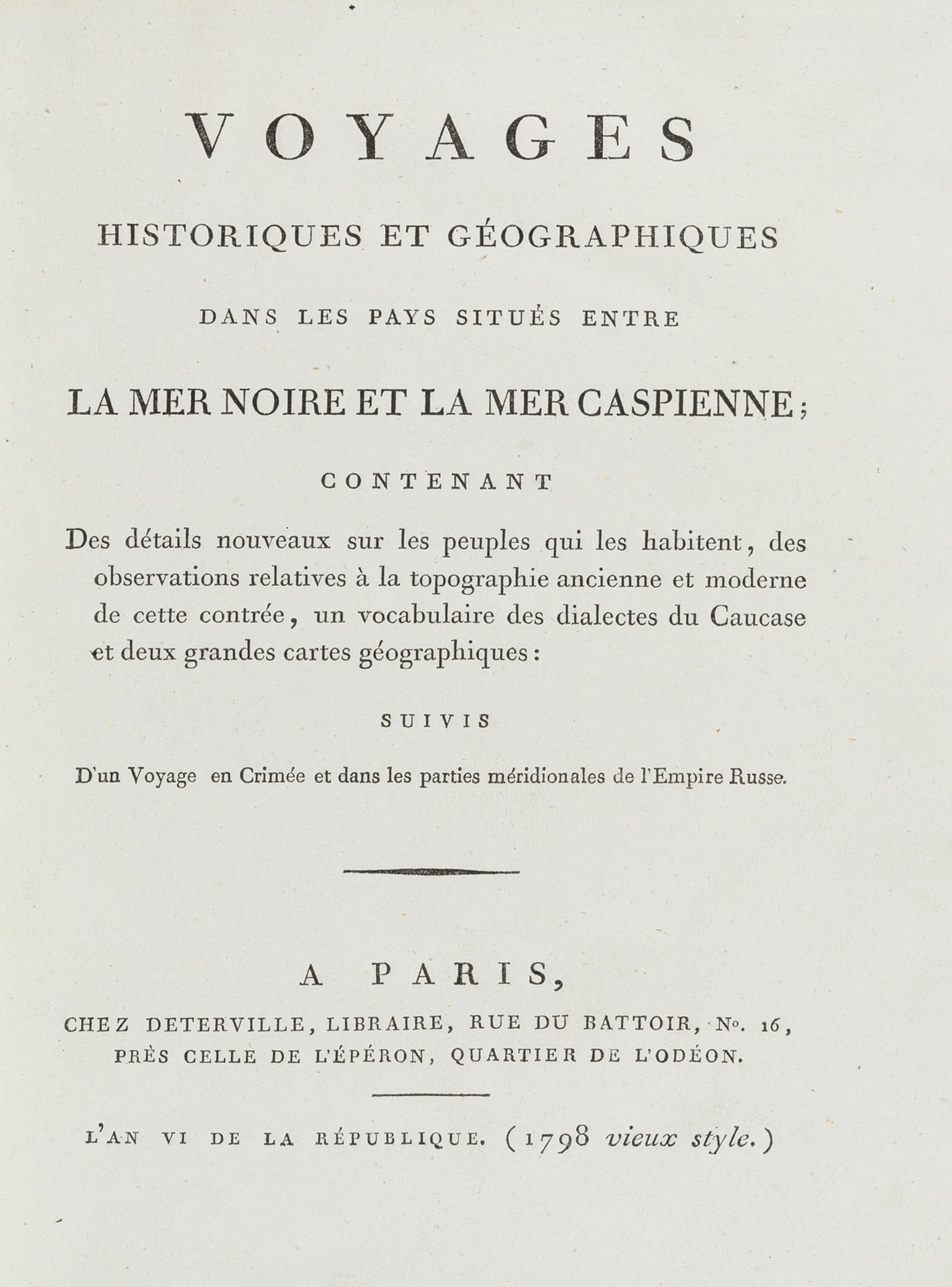 Eurasia.- Russia.- Voyages historiques et géographiques dans les pays situés entre la Mer Noire et … - Image 3 of 3