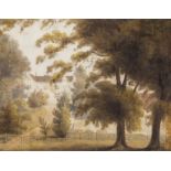 Austen (Jane).- Chawton House, watercolour of Chawton House amidst trees, [c. 1830].