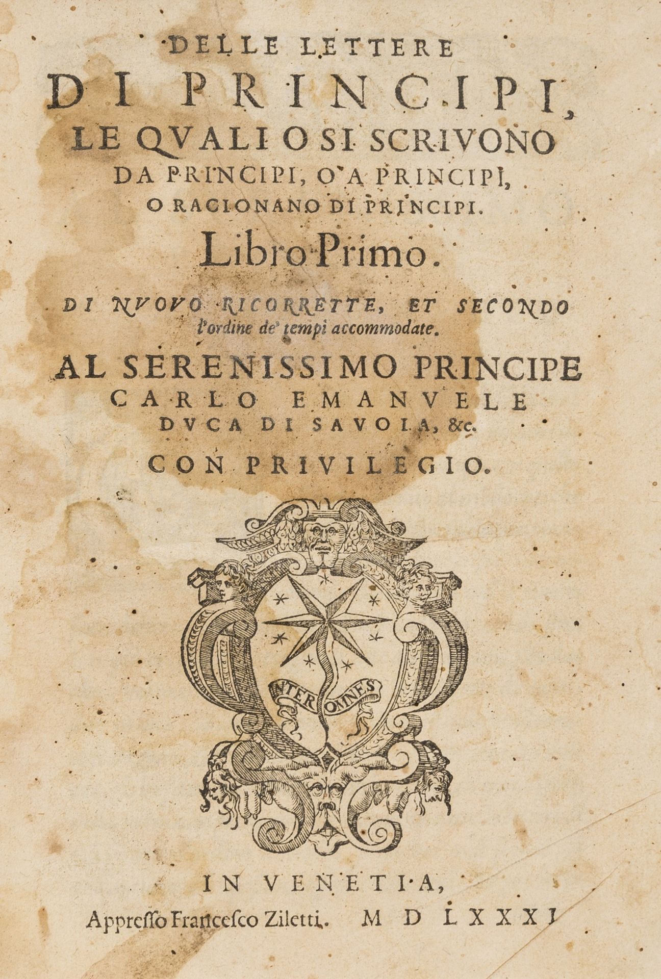 Gibbon (Edward).- [Ruscelli (Girolamo) & Giordano Ziletti, editors.] Delle Lettere di Principi..., … - Image 3 of 3
